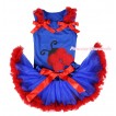 Royal Blue Baby Pettitop Red Ruffles & Bows & Red Rosettes Beetle Print & Royal Blue Red Newborn Pettiskirt NG1713